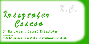 krisztofer csicso business card